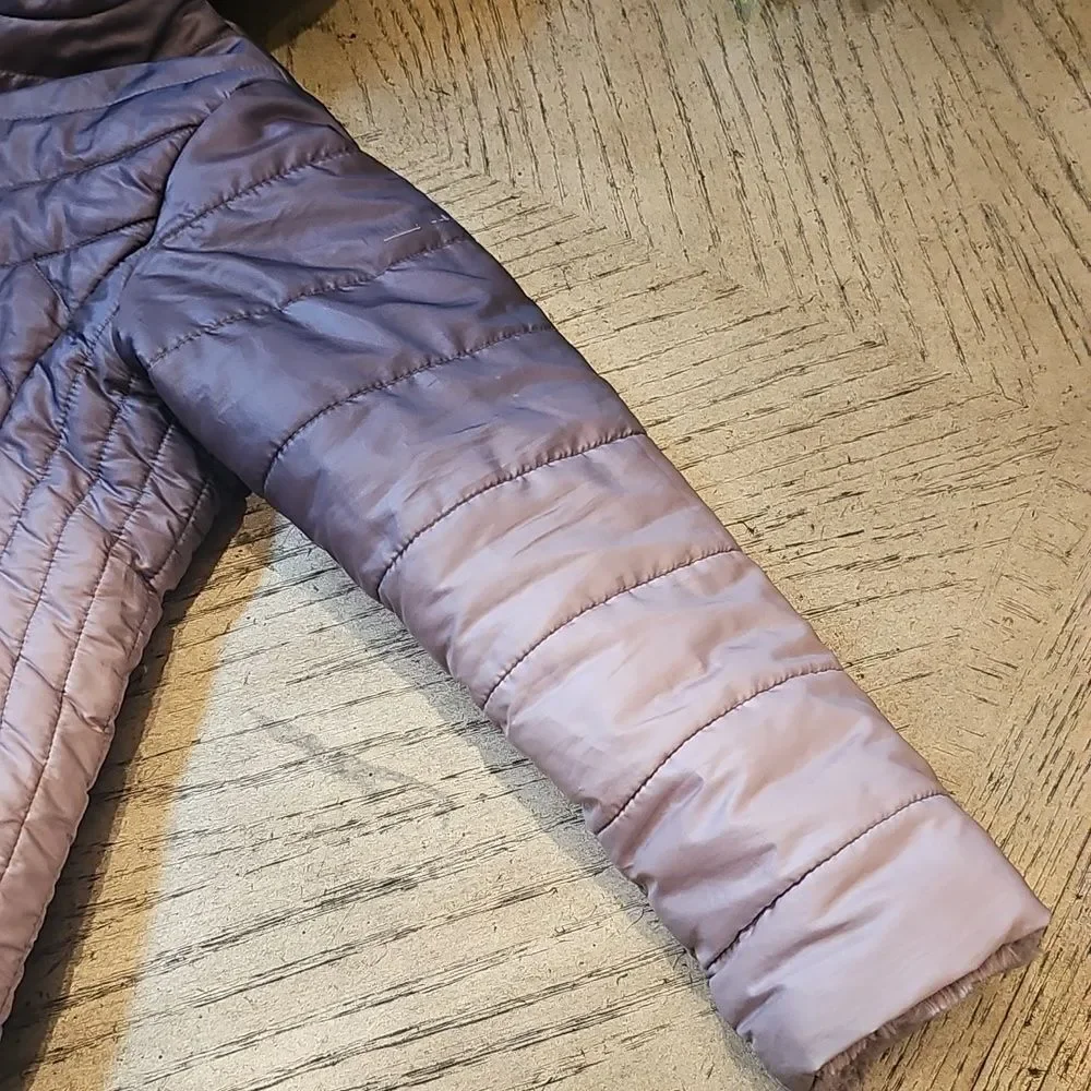 Purple Ombre Puffer Faux Fur Reversible Jacket Size 5/6 Pacific Trail